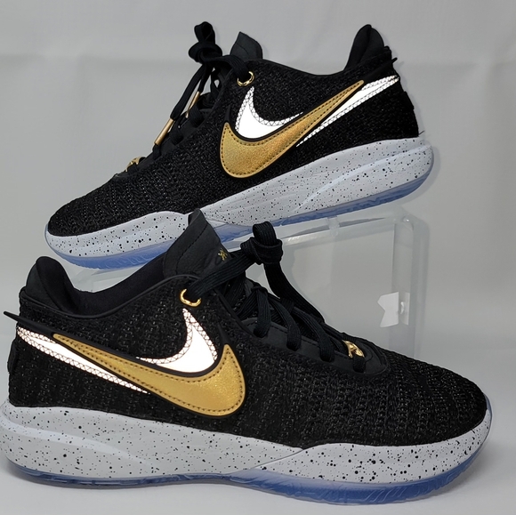 Nike LeBron 20 Black Metallic Gold White Basketball DJ5423-003 Mens Size 6 New - Picture 8 of 12